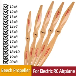 1Pcs 2-blade Electric RC Airplane Motor CW Beech Wood Wooden Prop Propeller 12x6/8 13x6/8 14x7 15x8 16x8 17x8 18x8/10 20x8
