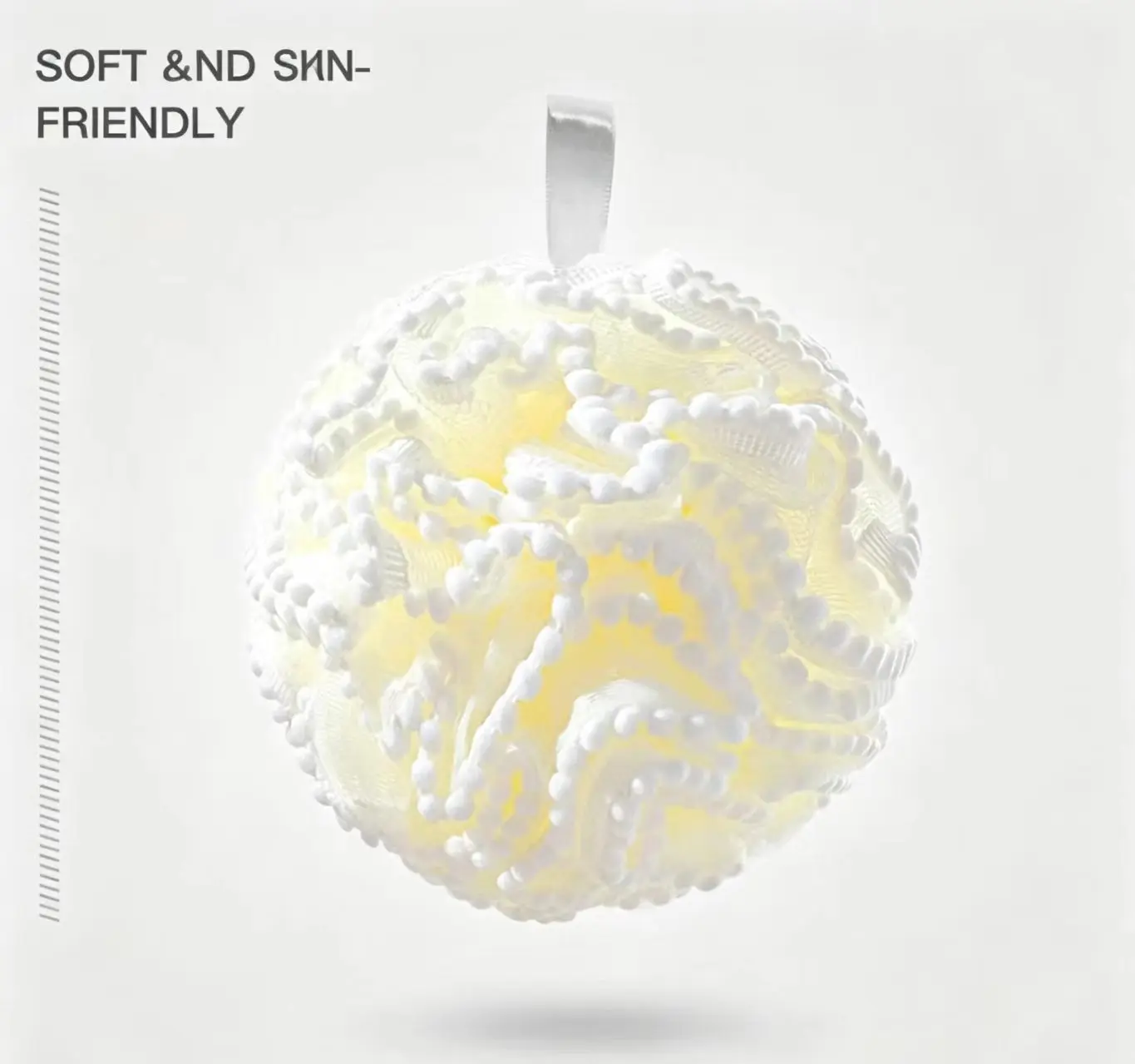 Special tool for scrubbing the body, taking baths, and giving back massages – bath flower ball