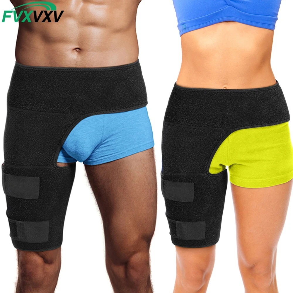 1PC Hip Brace Thigh Compression Sleeve For Women & Men - Groin Strain Compression Wrap for Hamstring, Hip Flexor,Sciatcica Pain