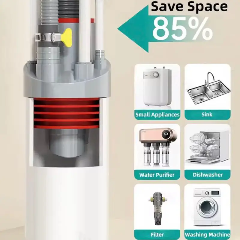 Kitchen Pipe Drainpipe Connector Five-in-One Dishwasher Sink Sewer Odor-Proof