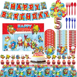 Superthings Birthday Party Decoration Banner Balloon Backdrop SuperzingsTableware Birthday Party Supplies Baby Shower