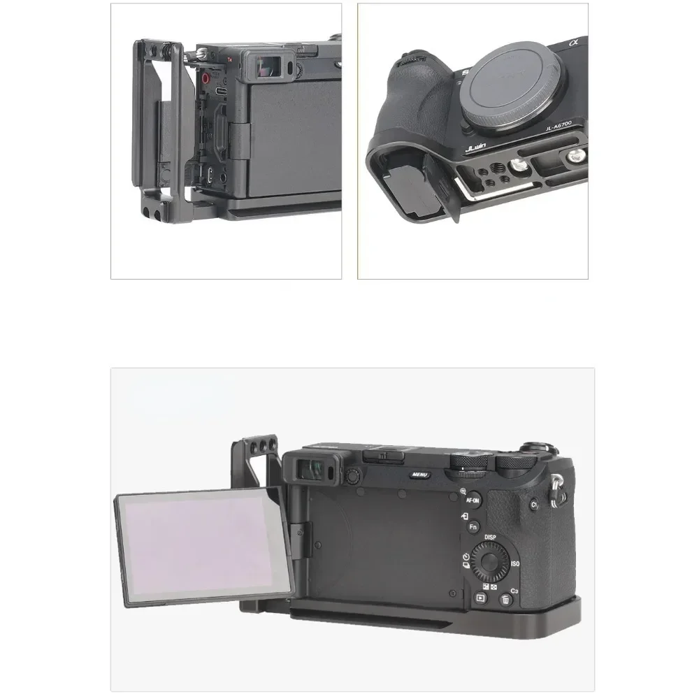 

L Shape Bracket Plate For Sony A6700 Camera Baseplate Shoot Quick Release QR Vertical 1/4 Screw Vertical Stabilizer Tripod