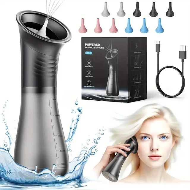 Élimination améliorée du cérumen avec réservoir d'eau usée, nettoyeur d'oreille de sécurité avec capteur de température de l'eau, Kit d'irrigation auditive efficace 1