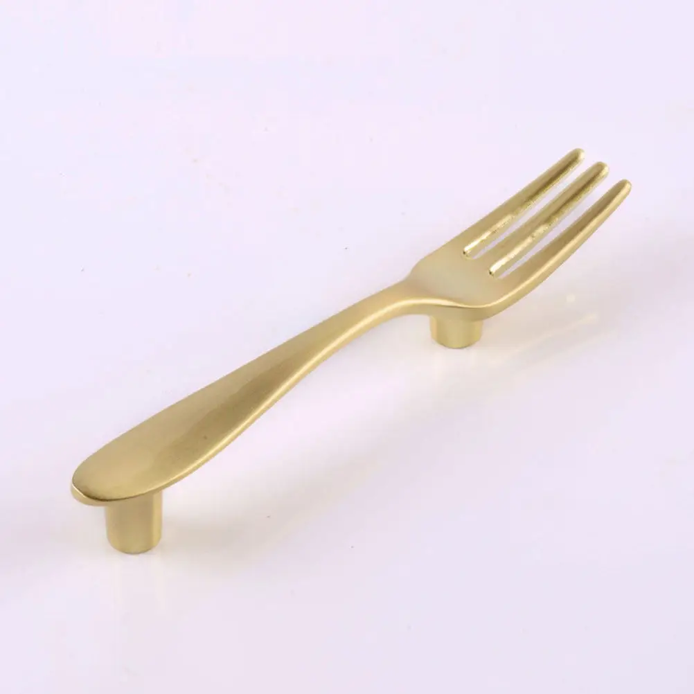 3Pcs Smooth Finished Tableware Themed Cabinet Handles Simple European Design Drawer Pulls for Dresser Wardrobe Door Modern Decor