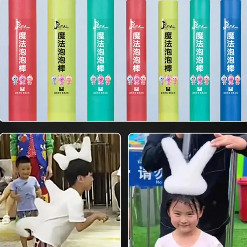 Bubble Show Rabbit Ear Dinosaur Bubble Shaped Foam Tubes Performance Magic Props Acrylic Pipe Suitable Party Tricks Magician