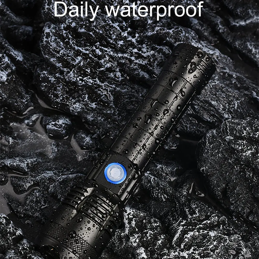 قوية XHP160 مصباح ليد جيب عالية الطاقة التكتيكية الشعلة USB قابلة للشحن ضوء قوي فانوس مصباح مع بطارية واحدة 21700 #6