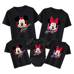 Lustige Familie passende Outfits Papa Mama Tochter Sohn T-Shirt Baby Strampler Familienlook Mickey Minnie Tops Fotografie Kleidung