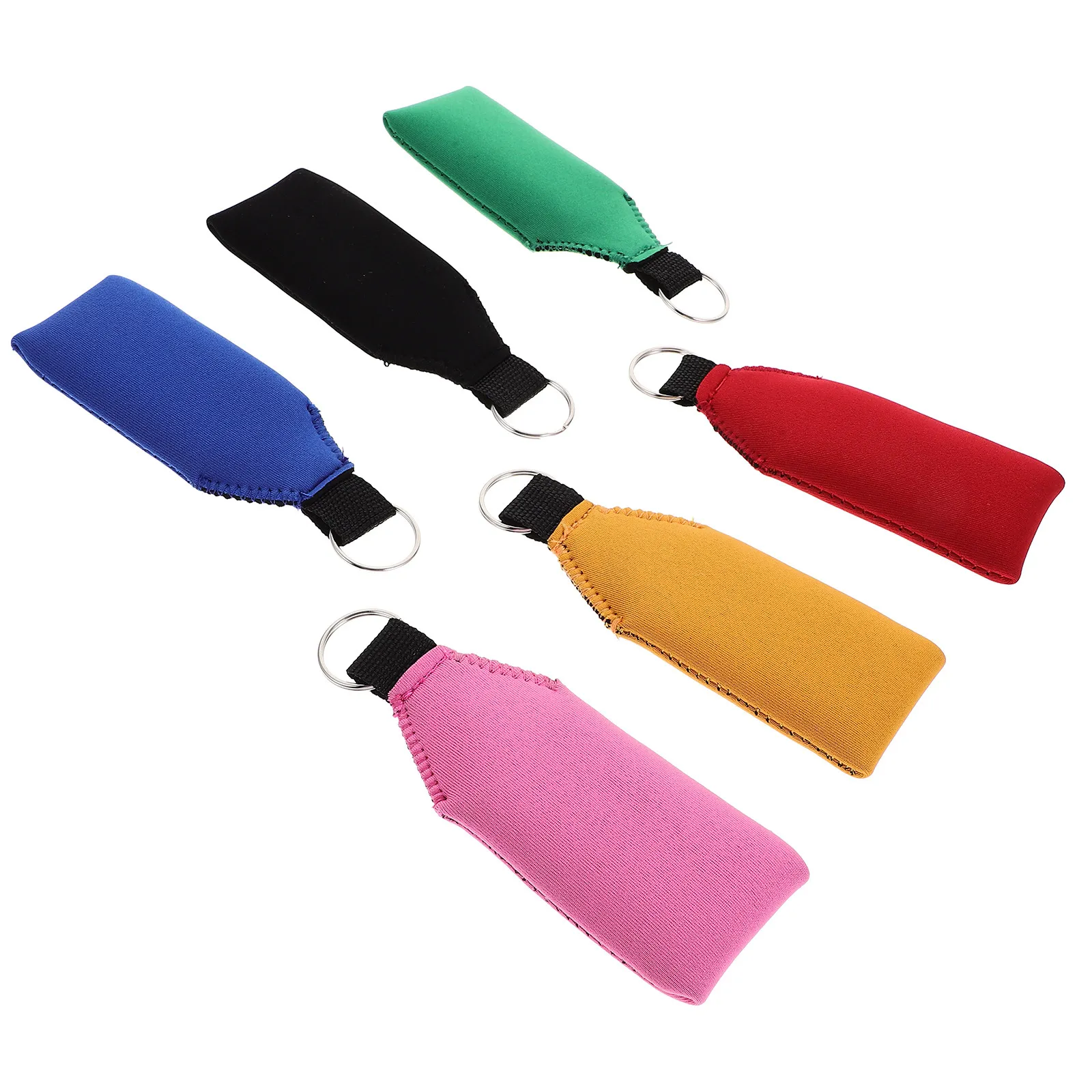 6Pcs Floating Keychain Pendants Neoprene Key Rings Floatable Keychain for Boat Keys Water Rafting Boating Fishing Surfing Swim