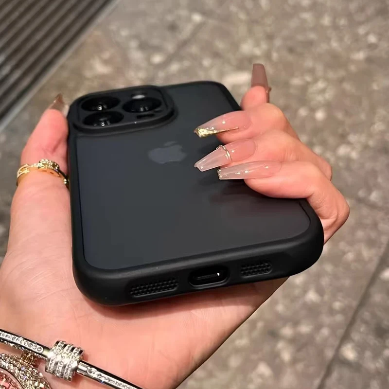 Luxury Matte Shockproof Armor Case For iPhone 16 15 14 13 12 11 Pro Max Plus 16Pro 15Pro ProMax Anti-fingerprint Shock Covers on image 4