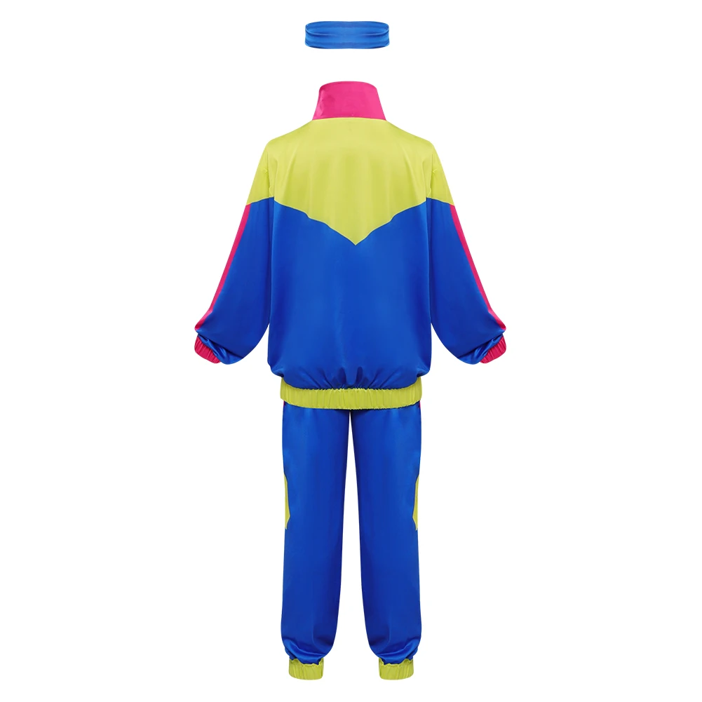 80er 90er Retro Hip-Hop Bühnenkostüm Rosa Blau Tanzkleidung Hosen Sportbekleidung Set Outfits Halloween Karneval Anzug Kinder Kinder