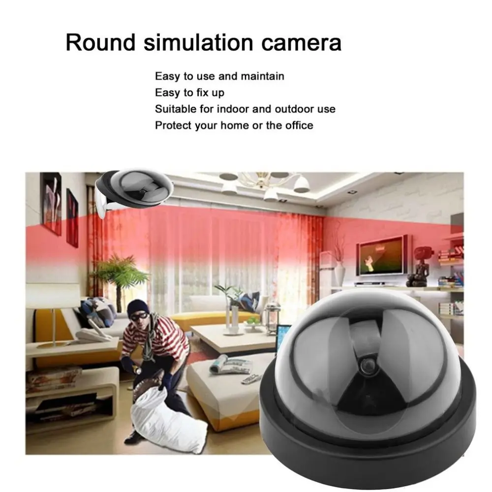 

with Screws Dome CCTV Flashing Red LED Fake Camera Security Accessories Video Dummy Surveillance