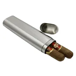 Portable Stainless Steel Cigar Case, Storage Tube, Travel, Metal, Tobacco, Humidor, Smoking Accessories, 1Pc