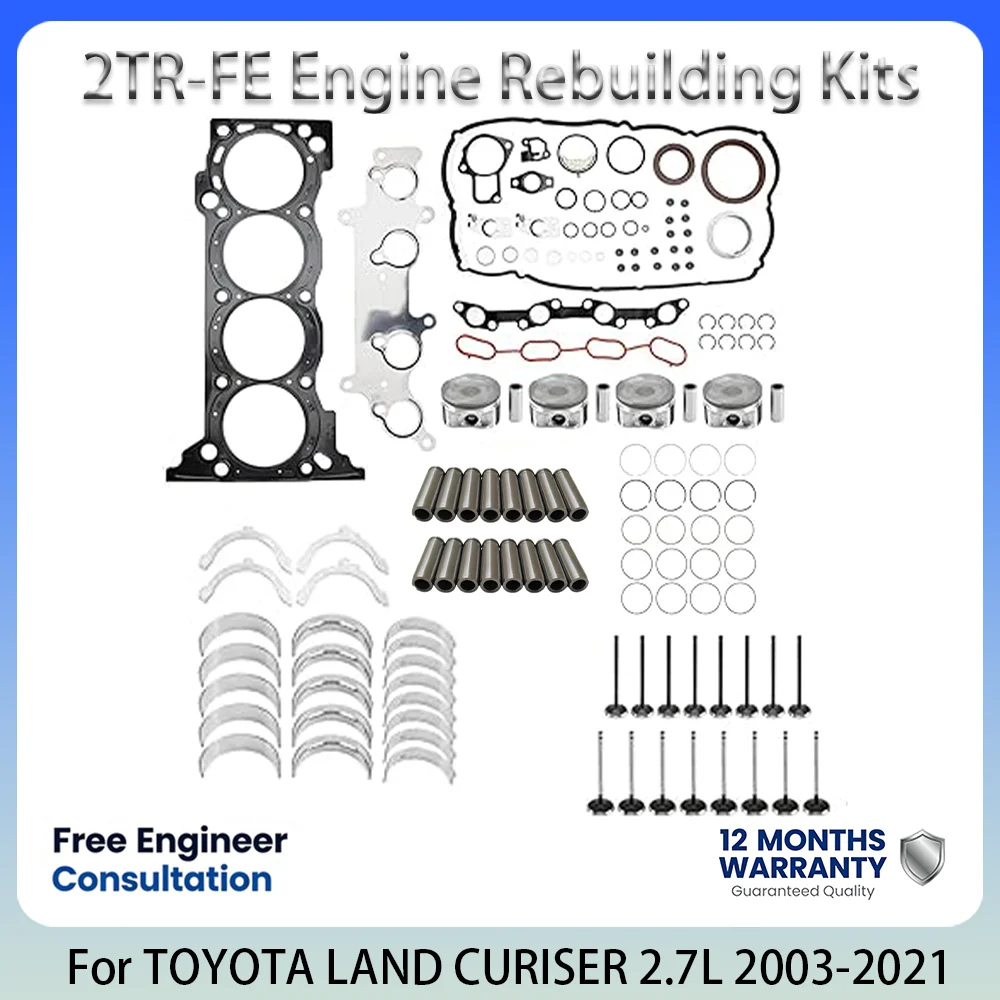 Engine Rebuilding Kits For TOYOTA 4 RUNNER LAND CURISER PRADO COASTER DYNA FORTUNER HIACE 2.7L 2.7 L T L4 GAS 2003-2021 2TR-FE
