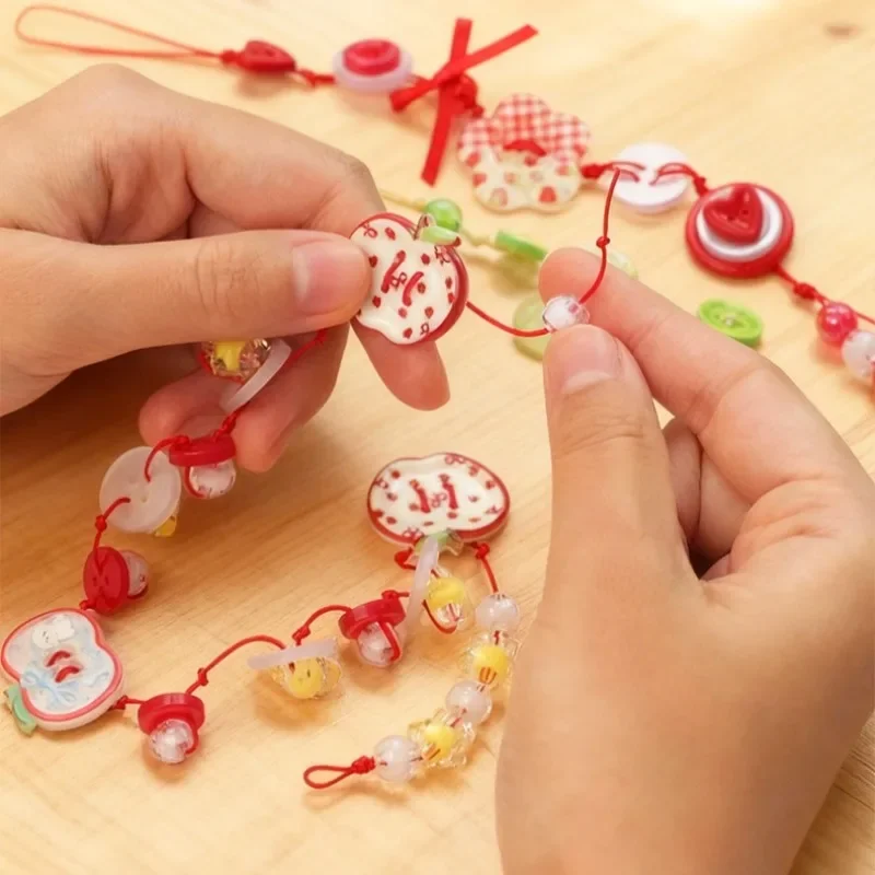 NEW DIY Toys Button Ornament Kit Handmade Button Santa Craft Kids Shaped Christmas Gifts Decoration Hanging Ornament Craft Toys