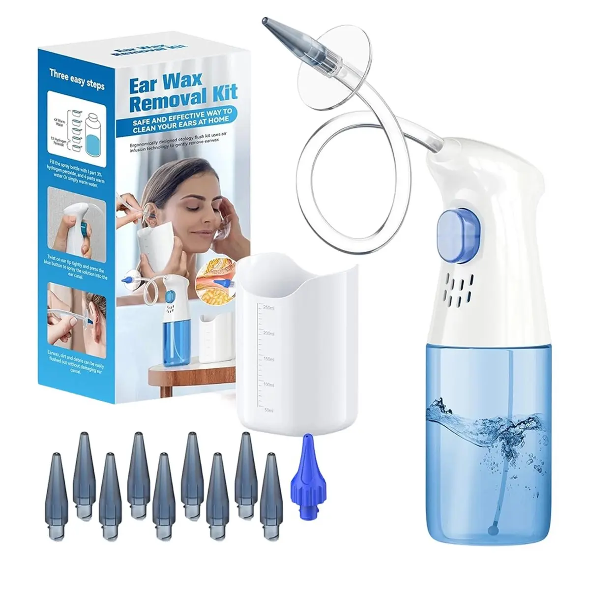 FZFZ Ear Wax Removal, Ear Cleaner, Ear Wax Removal Kit, Manual Ear Irrigation Flushing System