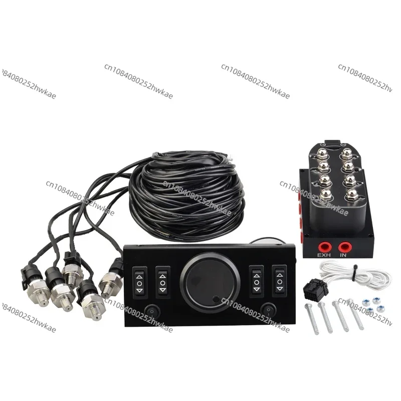 

NEWColor Universal Air Ride Suspension Five In One Display Pressure Gauge With Solenoid Valve And Control Panel Ship Type Switch