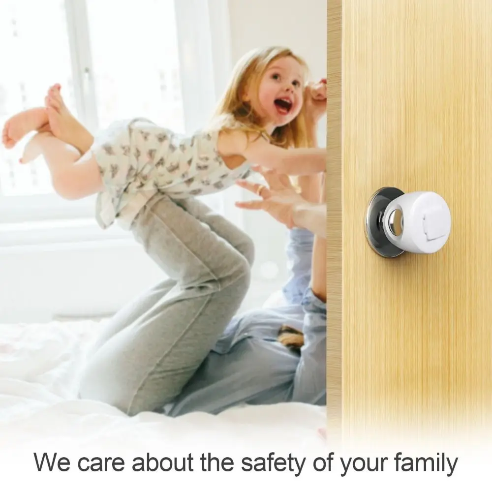 Durable PP Safety Door Knob Cover Childproof Round Door Knob Unisex Proof Cover Reusable White Door Knob Locks