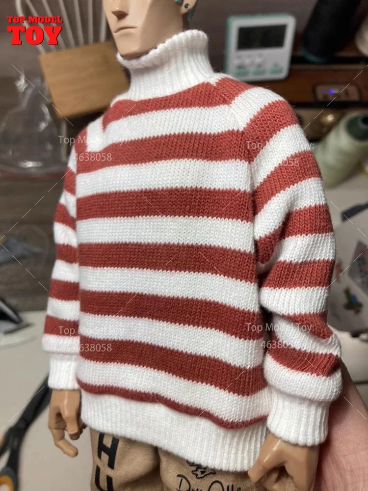 In Voorraad 1/6 Trui Gestreepte Top Jas Vrijetijdsstijl Kleding Accessoire Model Fit 12 '' Mannelijke Soldaat Action Figure Body poppen