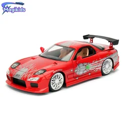 1:24 Mazda RX-7 alloy car model high simulation rally racing sports car toy sliding function car model J212