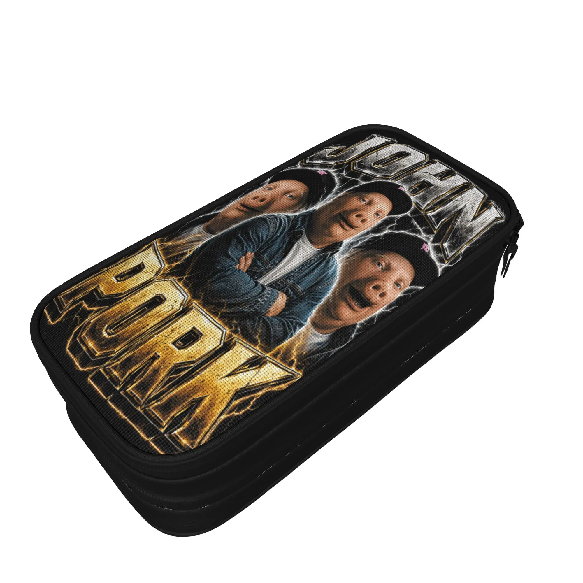 John Pork Triple Face Italian Brainrot Meme Pencil Case Child Vintage Pencil Bag Graphic School Pencil Cases Supplies Gift