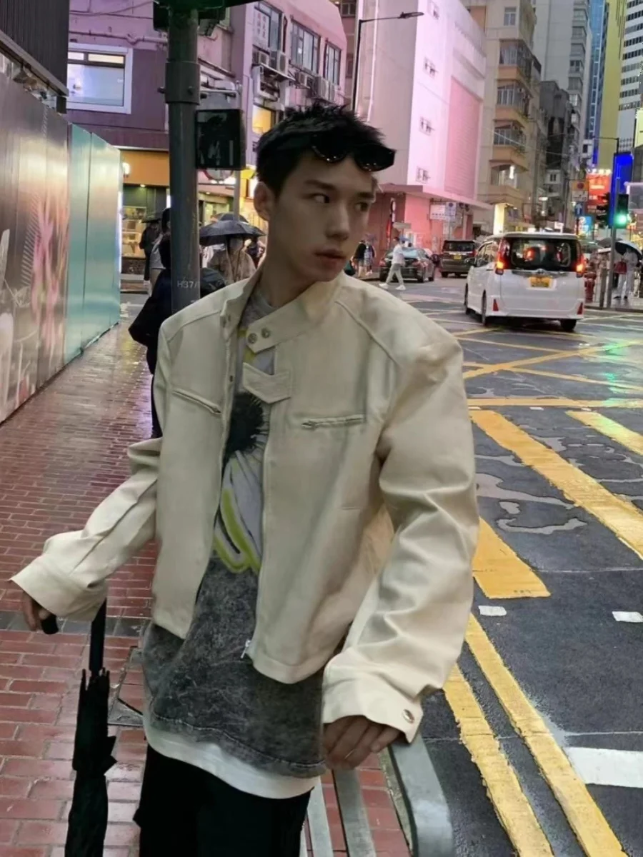 

Ретро американский мотоцикл с подкладкой Jaet ort Brown для мужчин и женщин осенне-зимнее кожаное пальто Sli модное молодежное