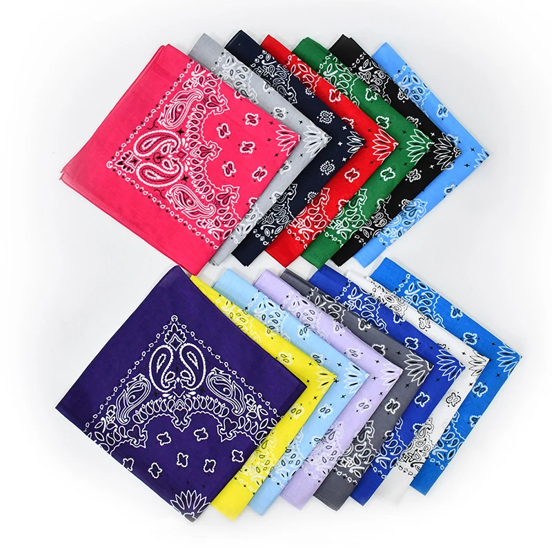 Unisex Fashion Scarf Women Men Bohemian Print Bandana Hair Bands Hip Hop Bandana Headwear Neck Wrist Wrap Band Square Scarf