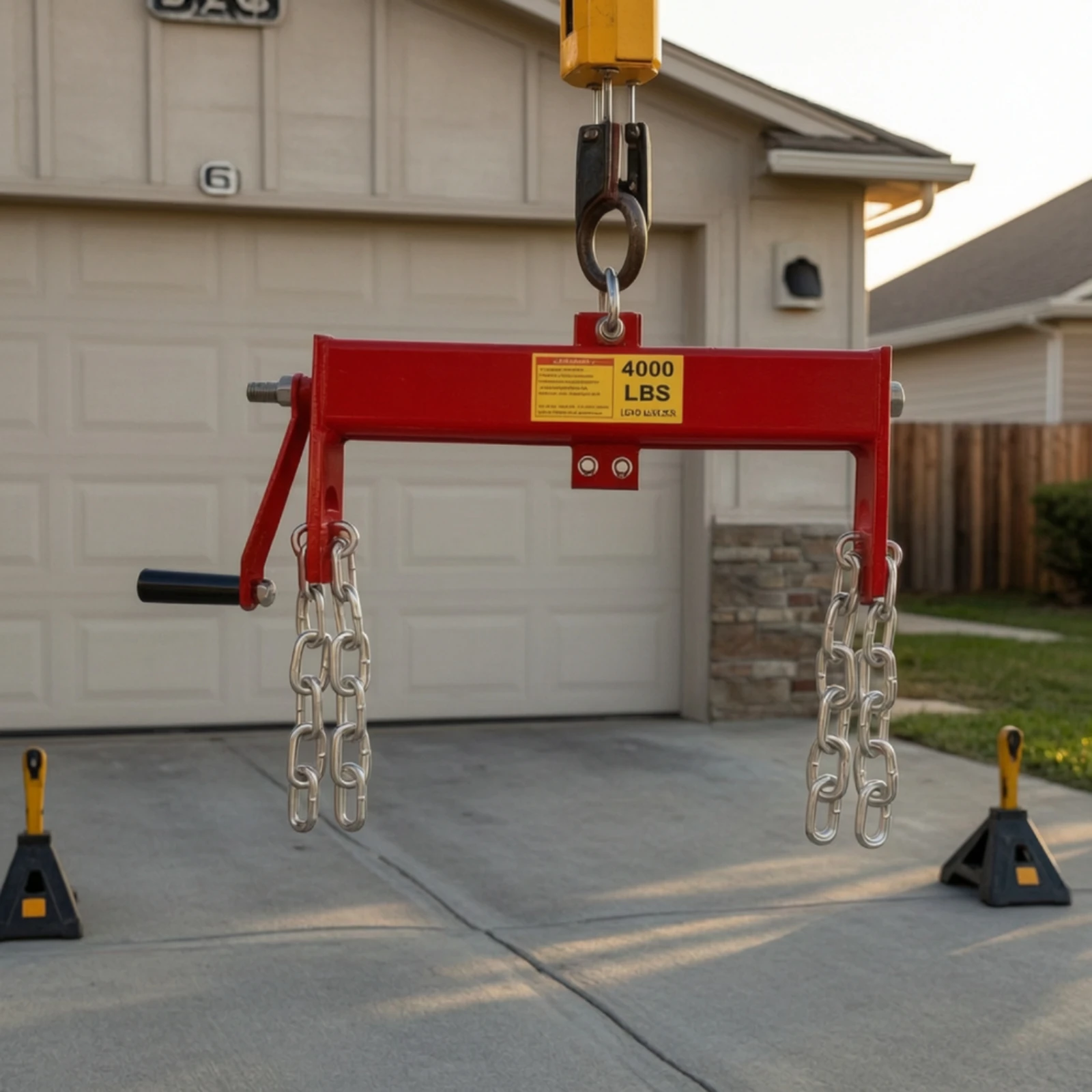 Engine Load Leveler Secure Load Leveler with Chains Engine Lifting Leveling Tool Stable Wear-Resistant for Mechanics