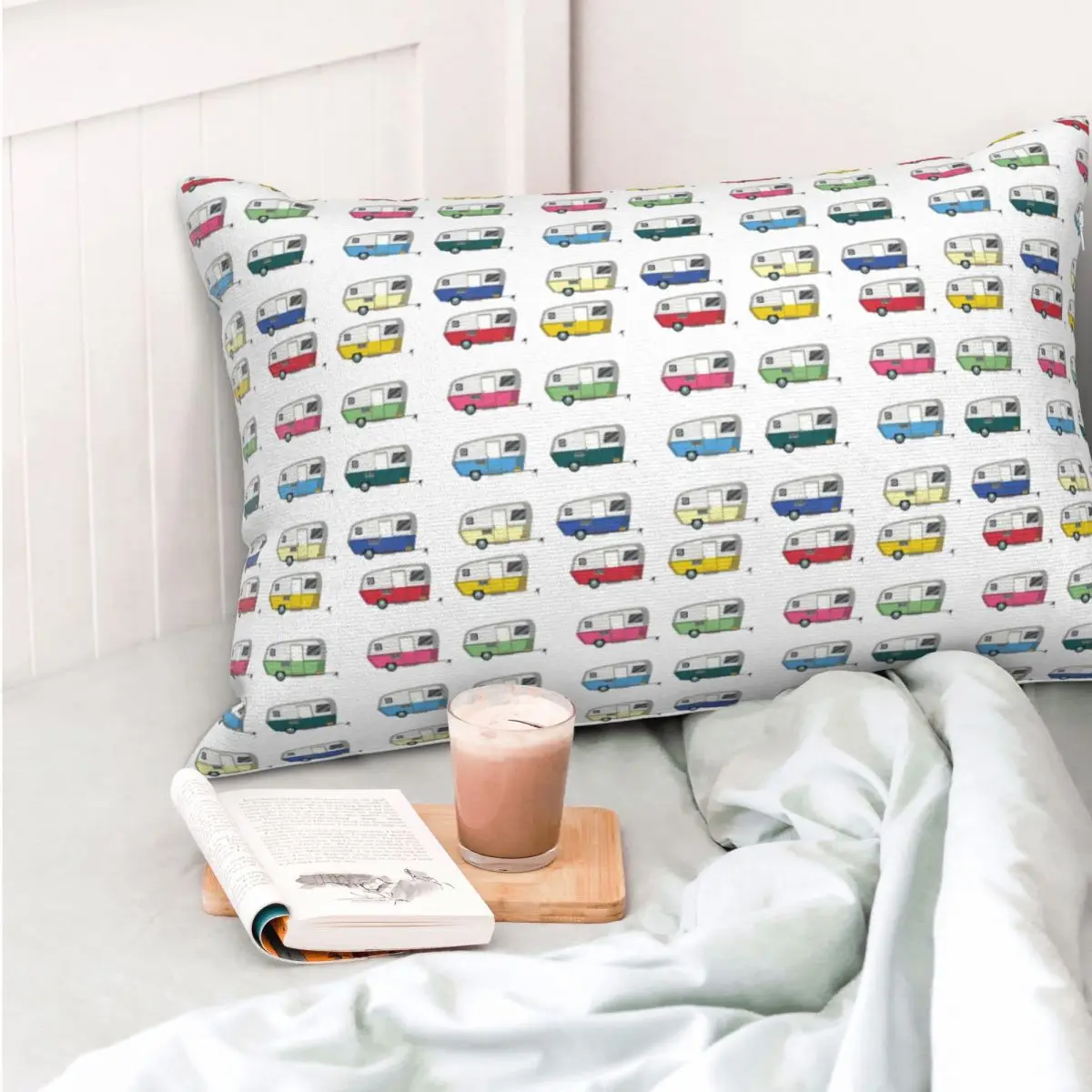 Colourful Vintage Eriba Puck Caravan Daisy Rectangle Pillowcase Cushion Cover Decorative Bedroom Bed Home Comfort Throw Pillow