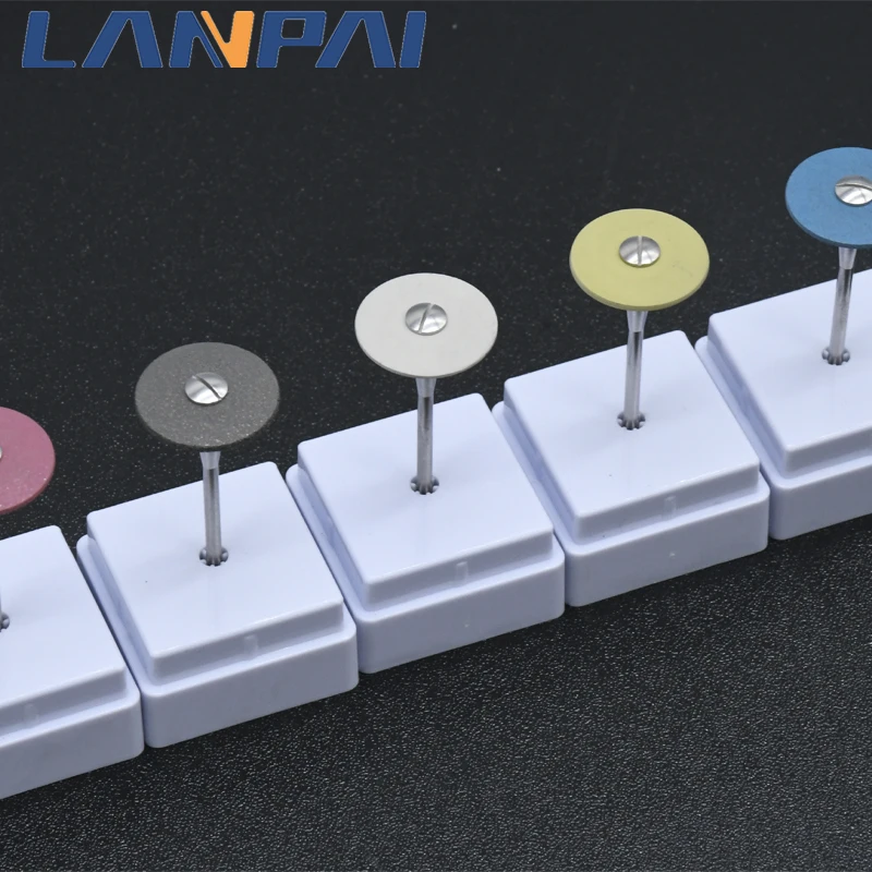 Lanpai 2*20mm Dental Rubber Diamond Polisher Pocerlian Zirconia Alloy High Light Polishing Hp Wheel Disc dental lab