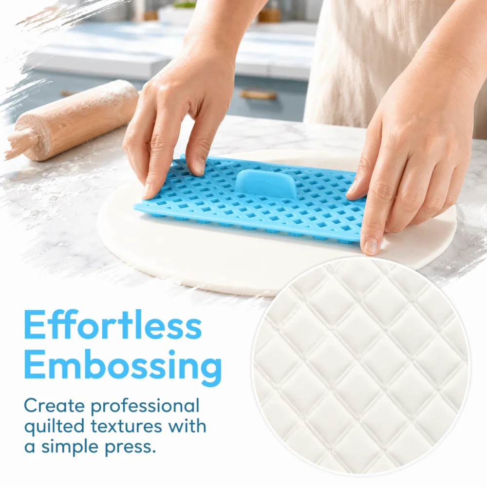 Combination PP Embossing Mold Hollowed-out Blue Cake Cutter Mold Flower Fondant Cake Mold Bakery