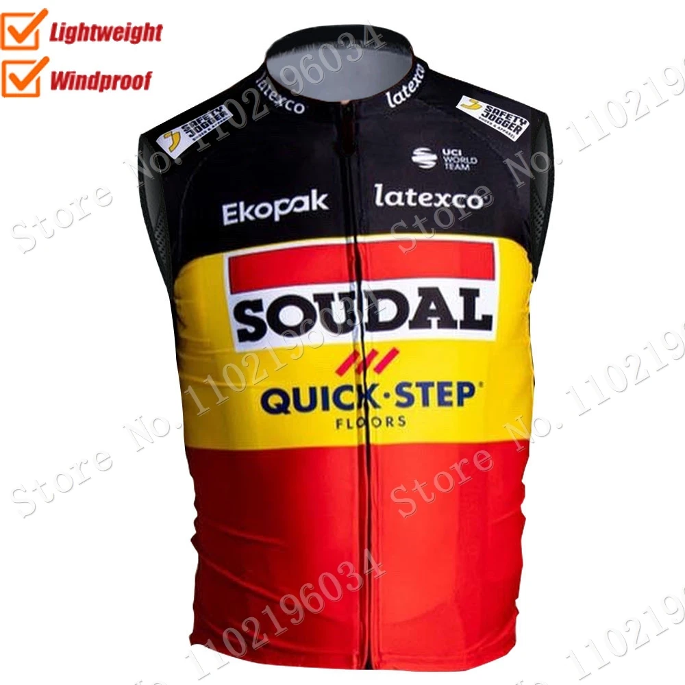 2023 World Champion Soudal Quick Step Team belgio Wind Vest antivento leggero Race Road Cycling Jersey Gilet senza maniche MTB