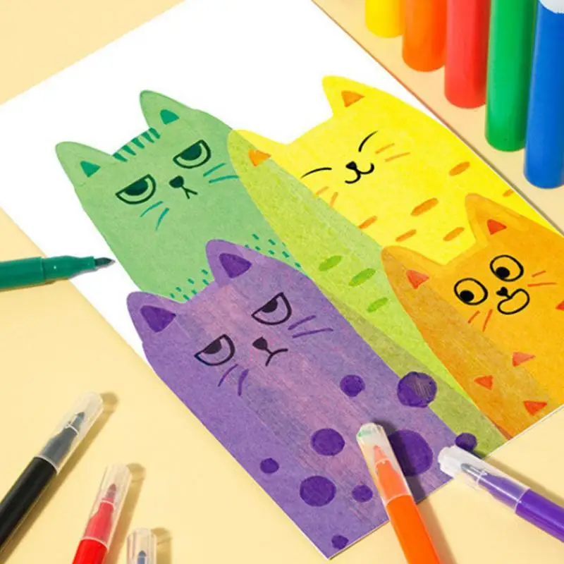 Rainbow Color Scratch Painting Paper Card Handmade Postcards Kit Cartoon Drawing Board Coloring Books for Kids Educational Toys