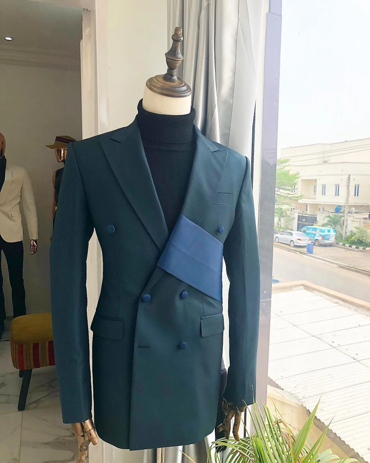 Peaky B-traje de boda para hombre, esmoquin con solapa y bolsillos de doble botón, Blazer personalizado, diseño de moda, 1 pieza