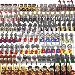 Medieval Infantry Knight Soldier Figures Building Blocks England Wars of the Roses Castle Military Army Guard Weapons Bricks Toy