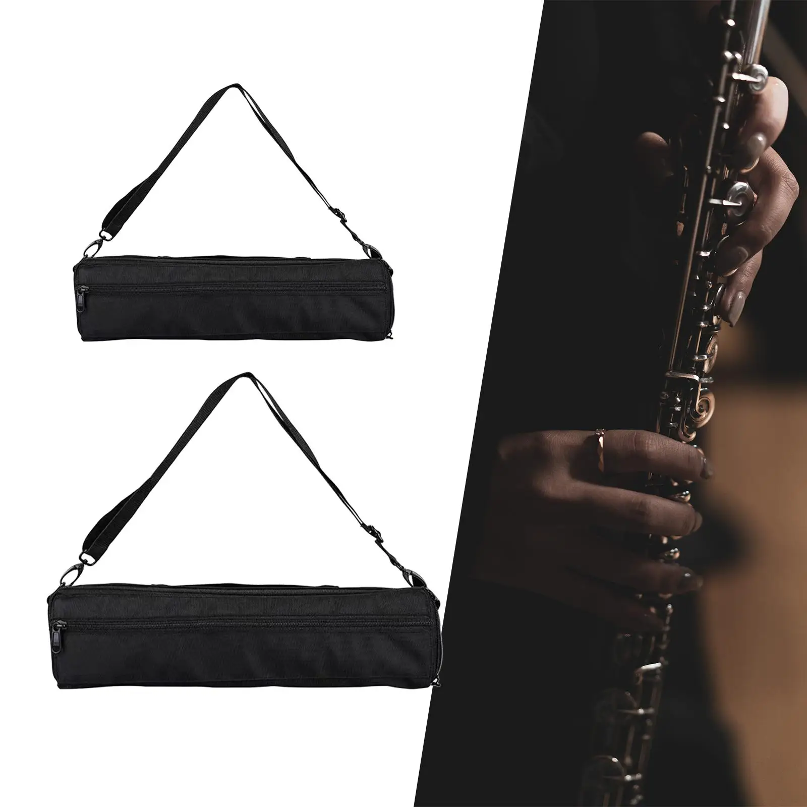 Flute Carry Case Prevent Scratching Exterior Pocket Plush Inside Flute Protect