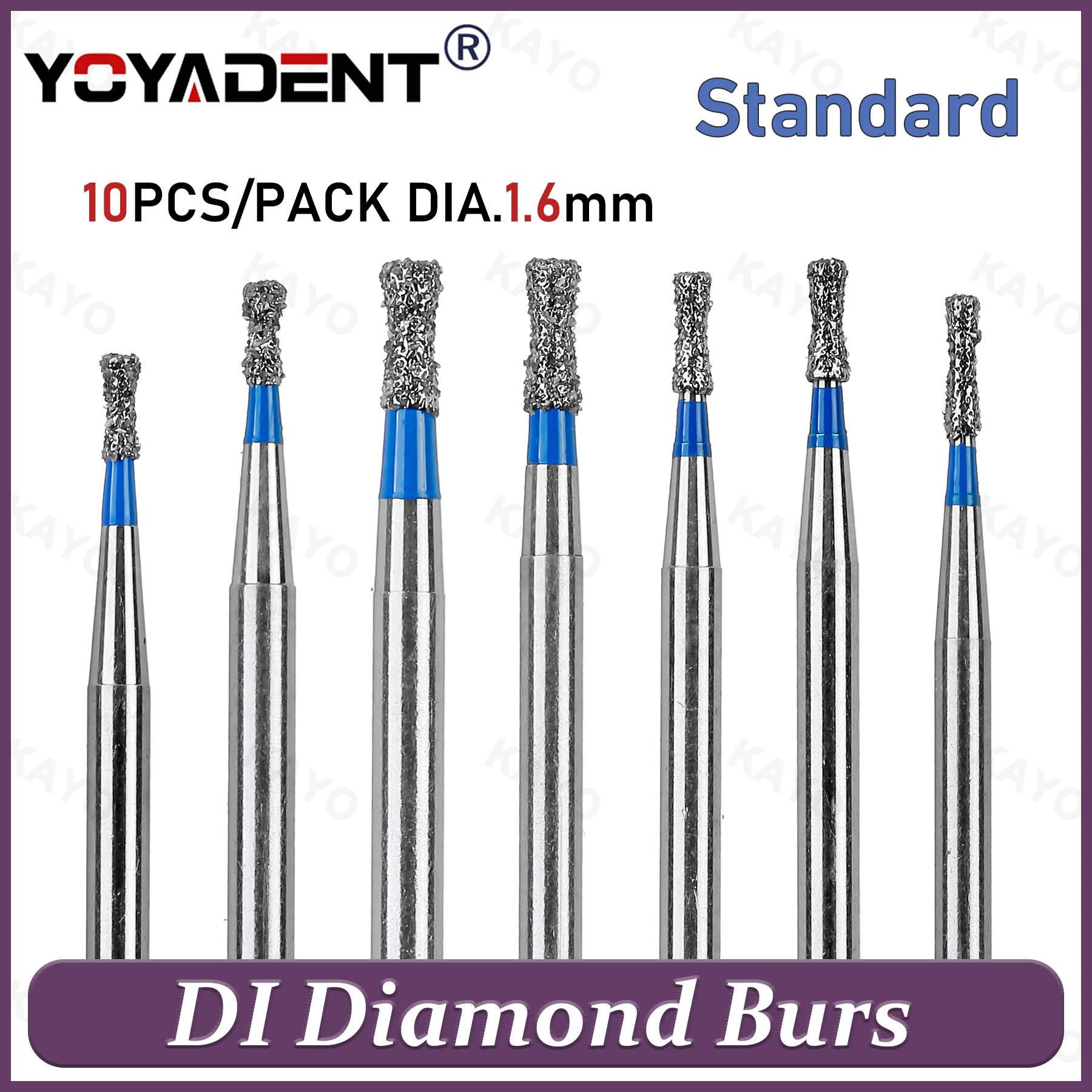 DI Type Dental Diamond Burs Burs Double Inverted Cone Polishing For High Speed Handpiece Dia.1.6mm 10pcs Dental Laboratory