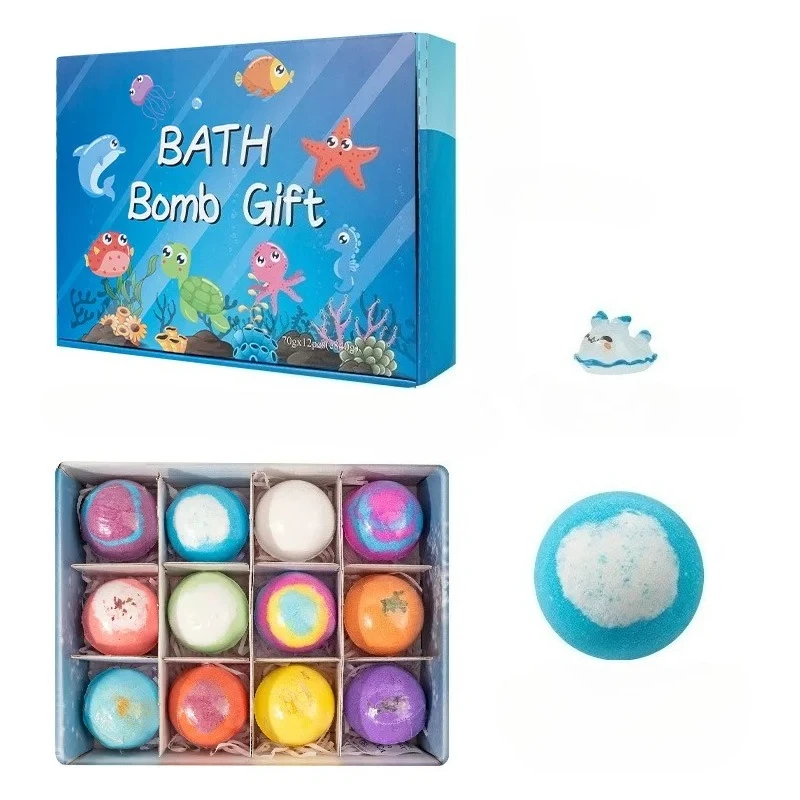 6-12 stuks Kinderbadbommen Natuurlijke Mega Bubbles Verrassing Oceaan Speelgoed Cadeauset Huidvriendelijke Badset voor Jongens en Meisjes - afbeelding 2