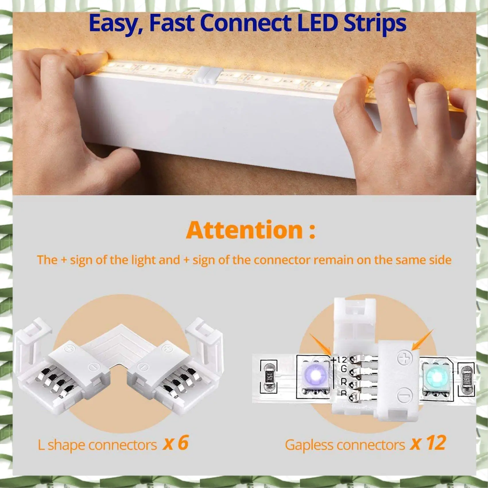 Professional Tool 2 Set LED Light Strip Connectors 4 Pin RGB LED Lights Connectors,Gapless Connectors,L Shape Connectors