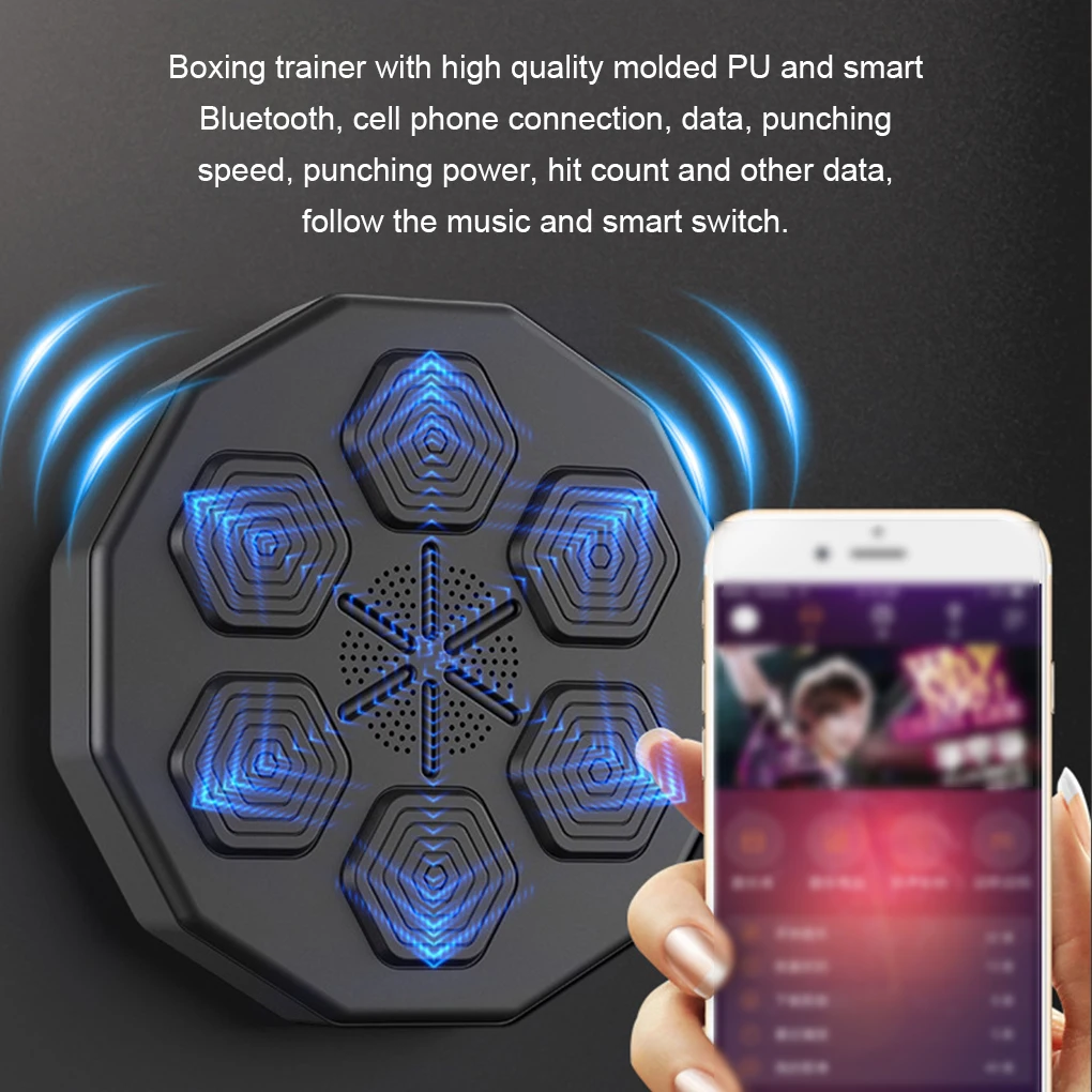 Smart Electronic Wall Target Fun LED Light Relaxing Reaction Hanging Music Boxing Training Trainer for Kids Home