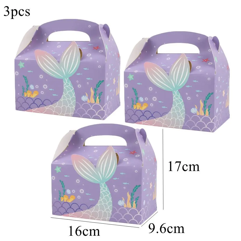 1set Mermaid Tail Themed Disposable Tableware Paper Plates Cups Banners Staws for Girl's Mermaid Birthday Party Decorations