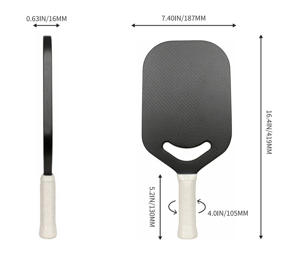 Palette de pickleball sans bord thermoformée personnalisée, gorge de pagaie 3k, air puissant, polymères de pickleball les avec bord en mousse,