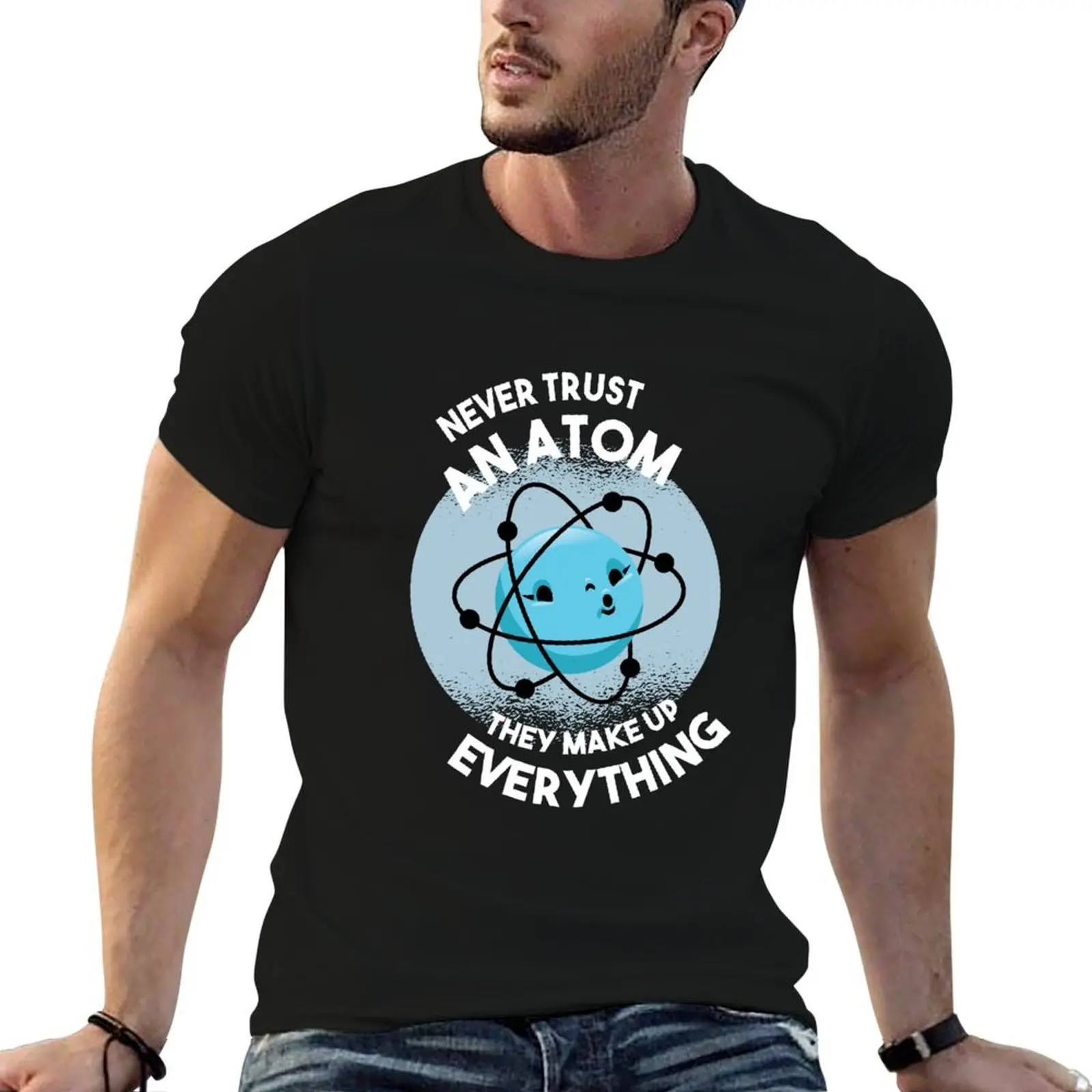 

Футболка Atom Design с цитатой, мужская футболка с рисунком, мужская футболка, хлопковая футболка для мужчин, футболка