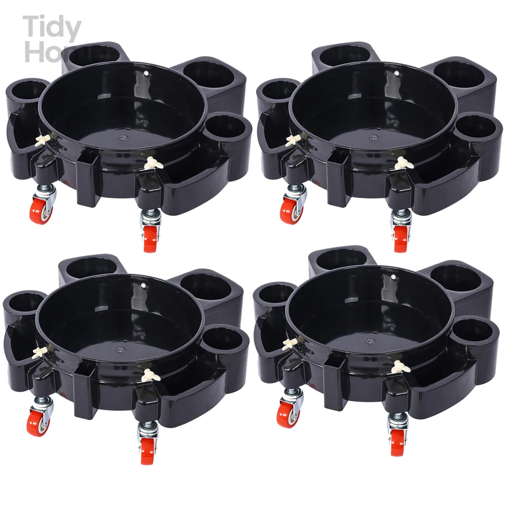 

5 Gallon Rolling Bucket Dolly with 5 Rolling Swivel Casters,Removable Bucket Dolly for Car Wash Professional Detailing,Portable