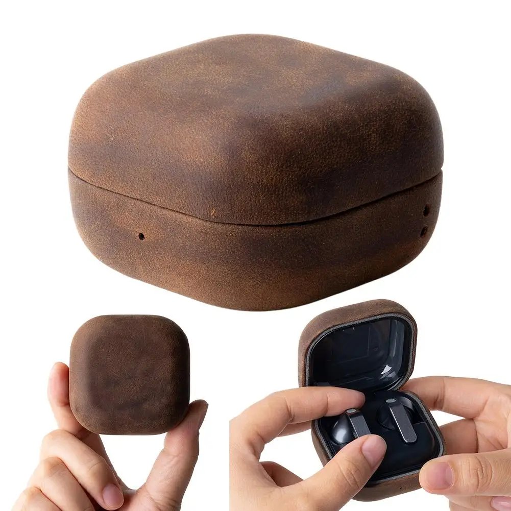 For Samsung Galaxy Buds 4 Pro Leather Headphone Protective Case With Shock-absorbing Full Cover Shell