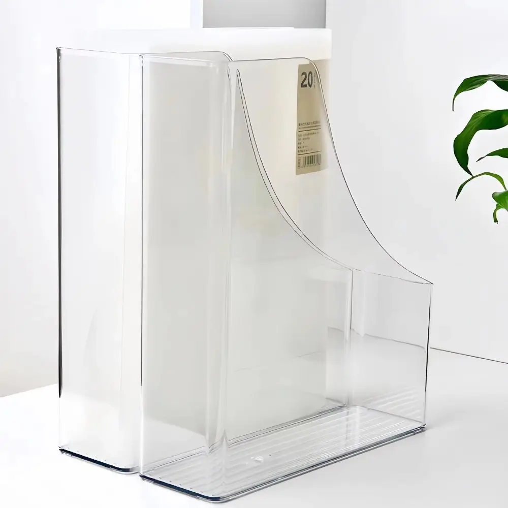 Minimalist Clear Plastic Office Desk Magazine Organizer with Single Slot for File and Book Storage