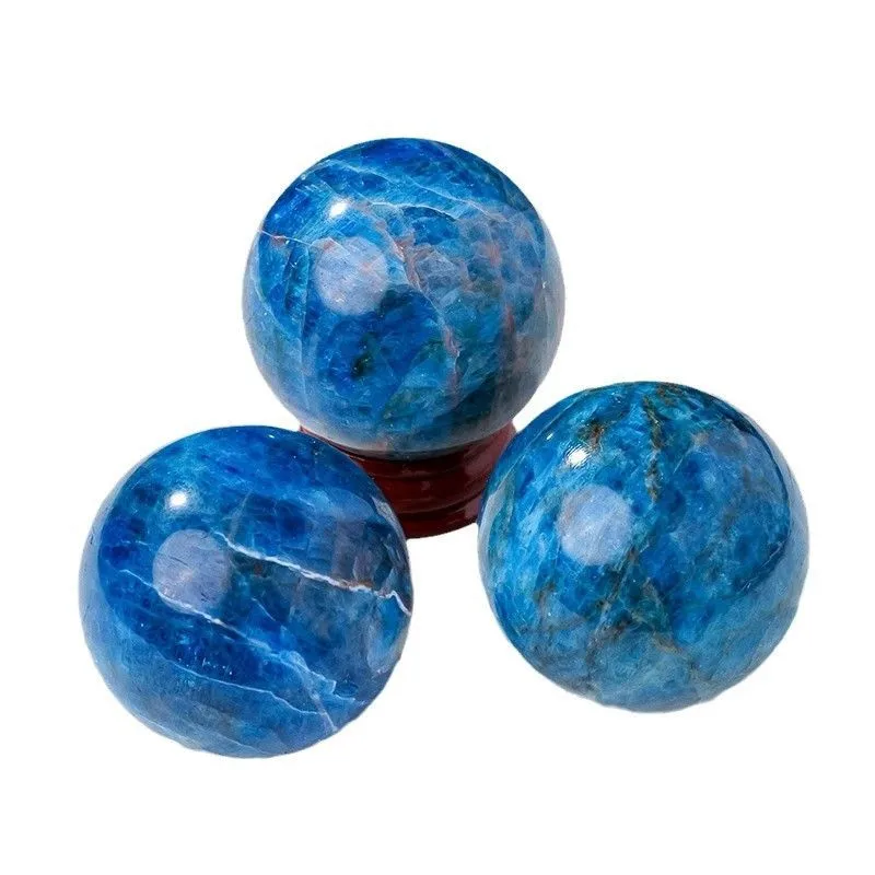 Natural Crystal Madagascar Blue Apatite Ball Sphere Quartz Crystal Mineral Healing For Home Decoration Gift 1pc