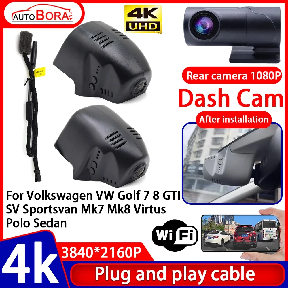 

Video Recorder 4K Plug and Play Car DVR Dash Cam Camera for Volkswagen VW Golf 7 8 GTI SV Sportsvan Mk7 Mk8 Virtus Polo Sedan