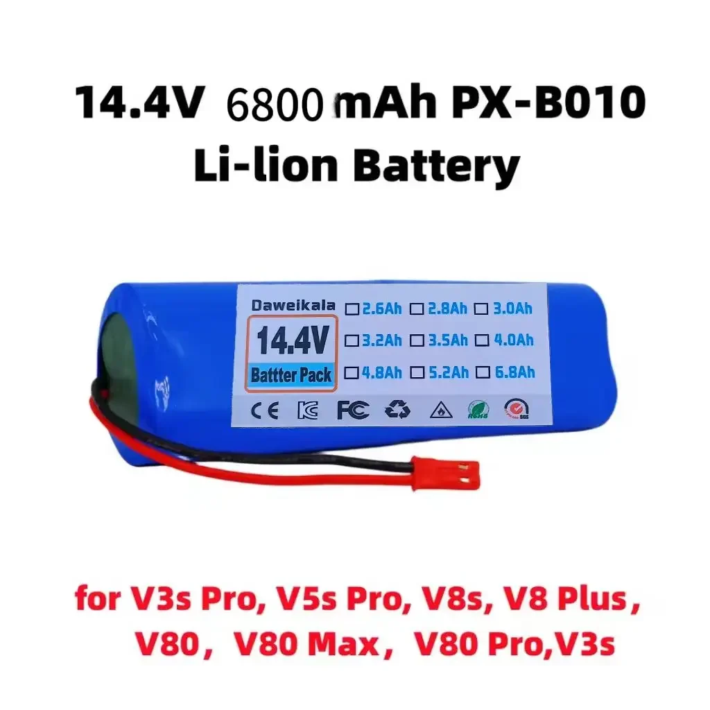 Batteria originale agli ioni di litio per ILIFE V3s Pro, V5s Pro, V8s, V8 Plus, V80, V80 Max, V80 Pro, V3s Max 18650 6800 mAh 14,4 V PX-B010