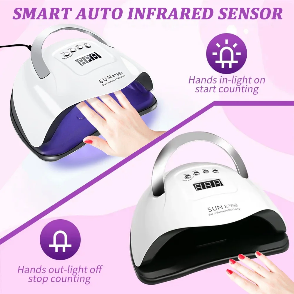 114W UV LED Nail Lamp Professional Nail Dryer With 57Pcs Lamp Beads For Quickly Drying All Gel Polishes For Home Nail Salon