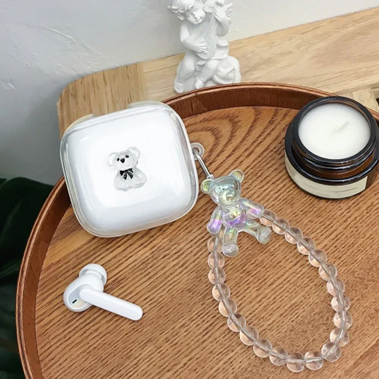 Dla Soundcore R50i NC etui słodki miś etui na słuchawki przezroczyste miękkie etui z TPU dla Soundcore r50i nc pudełko na słuchawki